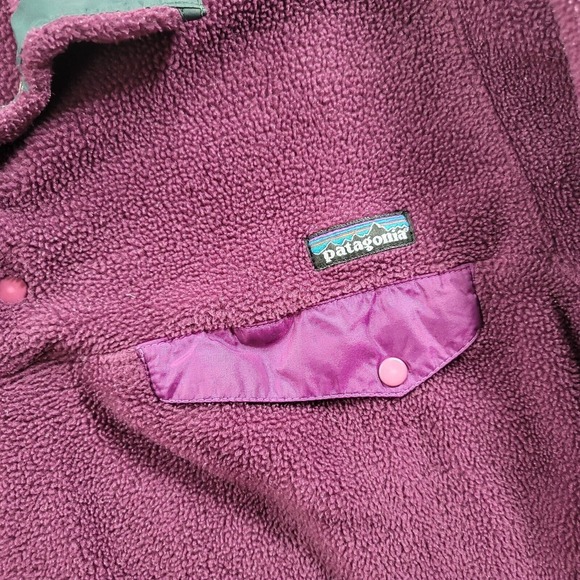 Patagonia Snap-T Fuzzy Fleece Pullover Womens Small Purple Sweater Jacket - Picture 7 of 14